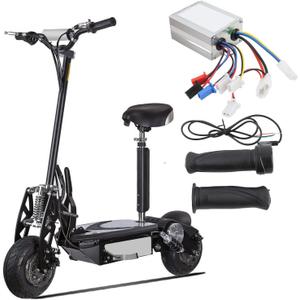 Qiilu DC Motor Speed Controller, Brush Motor Driver Controls Module with Throttle Grip DC 12V 24V 36V 48V 500W Aluminium Alloy for Electric Bike Scooter