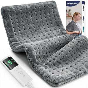 Extra Large Heating Pad for Back Pain Relief, 33"x17" Electric Heat Pad for Neck, Shoulders, Cramps, Menstrual Pain, 9 Heat Settings & 4 Auto-Off Timers, Soft Machine Wash Fabric, Gifts for Lover Gray