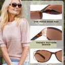 JM Full Lens Reading Sunglasses for Women, Vintage Oval Reader Sunglasses with UV400 Protection 3 Pack