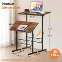 COMHOMA Standing Desk Adjustable Height & Tiltable Tabletop, Portable Stand Up Desk for Laptop, Mobile Folding Desk for Home Office Work and Walking Pad Treadmill, Height 30.7"-46.4", Brown