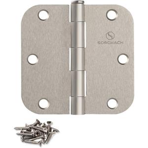 Door Hinges Satin Nickel 3.5 Inch Interior Hinges 5/8" Radius - 12 Pack