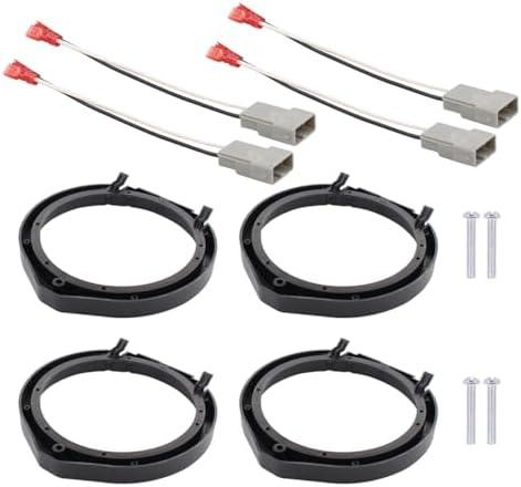 ApplianPar Car Stereo Door Speaker Adapter Mounting Plates 6.5 6.75 Inch 165mm Stand Ring Kit Wiring Harness for Honda Accord Crosstour Civic CR-V Odyssey Acura RDX