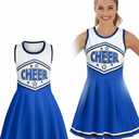 cheerleader costume for women woman adult cheerleader outfit for women, Blue, L