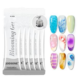 4 x JODSONE 60ml Blooming Gel Nail Polish Refill Pouches, 6 x 10ml | Marble, Watercolor, Floral And Gradient Spreading Effects, Easy Tear-And-Pour Refills, Space-Saving Pouches