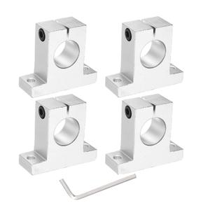 4 x uxcell 4pcs SK25 Aluminum Linear Rod Rail Shaft Support for 25mm Diameter Shaft, Linear Motion Rail Guides Mounting Bracket with Wrench for CNC Machine, 3D Printer, Automation Equipment