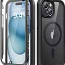 Magnetic for iPhone 15 Case with Built-in Sensitive Screen Protector, Full-Body Dual Front & Back Protective Phone Case [Compatible with MagSafe] Drop Proof 15 Cover 6.1 Inch, Black