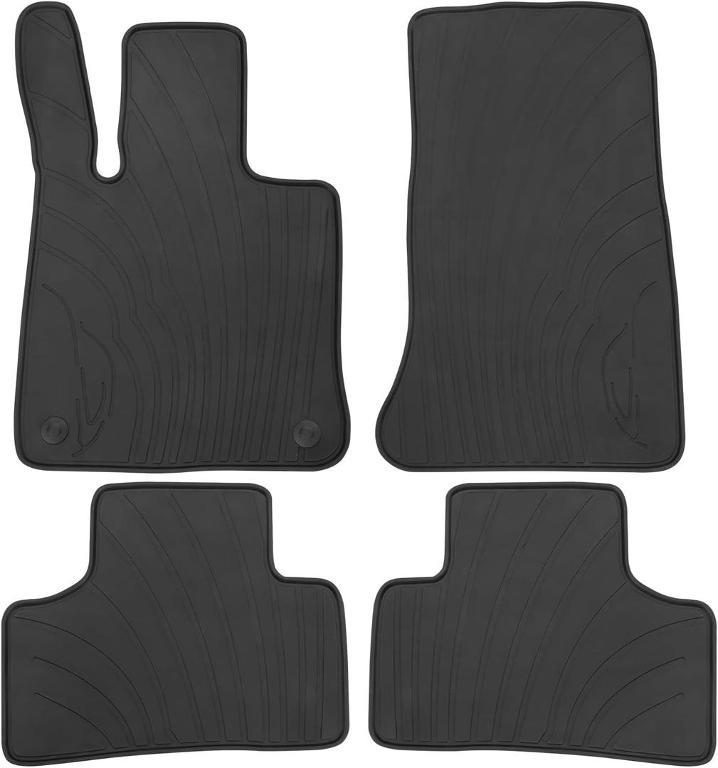 Car Floor Mats for Mercedes-Benz GLC 2023-2026 X254 GLC300(e) GLC350 GLC43 AMG, GLC Couple 2024-2026 Custom Fit Full Black Rubber Auto Floor Liners All Weather Protection Heavy Duty