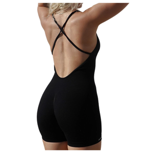 AUROLA Strapy Romper for Women Workout Yoga Gym Seamless One Piece Jumpsuit Tummy Control Padded Sports Bra S