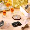 Pickmesh 50 Sets Black Gold Birthday Party Favors for Guests Souvenir Multicolor 50 Years Old Gift Bulk Acrylic Clear 1.2oz Shot Glasses with Thank You Cards and Gift Bags, 40/50/60/70th Birthday