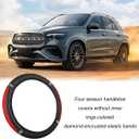 2 x Zpana Bling Car Steering Wheel Cover, Crystal Rhinestones Elastic Stretch Vehicle Steering Wheel Protecter for Women Girl, Automotive Interior Accessories, Universal for SUV Sedan Truck (Red)