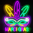 Mardi Gras Neon Sign Decoration, New Orleans Carnival Party Decor Neon Sign, Mardi Gras Hanging Ornaments Neon Sign Decor for Wall Bedroom Bar Club Decor