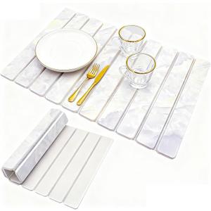 RAIN SPIRIT Large Stone Dish Drying Mat for Kitchen Counter, Diatomaceous Earth Quick Dry Stone Drying , Collapsible Dish Mat Dish Pads for Drying 24"16" Marble pattern