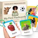 QUOKKA 225 Toddler Flash Cards with Rings – Realistic Learning Cards for Ages 1–3 – Alphabet, First Words, Animals etc – Portable Montessori Flashcards for Car Rides, Stroller Walks, Shopping &Travel