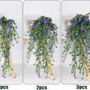 RECUTMS Vine Plant Fake Ferns Plants Large Faux Artificial Hanging Plants Wall Plants Artificial Hanging Plants Outdoors Fake Hanging Plant Greenery Vine for Outdoor Plants Decor 3 Pcs(Purple)
