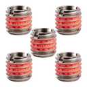 E-Z Lok Externally Threaded Insert, 303 Stainless Steel, 3/8"-16 Internal Threads, 9/16"-12 External Threads, 0.515" Length, Made in US (Pack of 5)