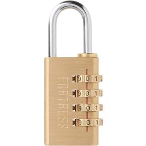 Master Lock Fortress Padlock, Set Your Own Combination Luggage Lock, 1-3/16 in. Wide, 627D,Gold