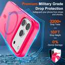 SUPFINE Magnetic for iPhone 17 Pro Case (Compatible with MagSafe)(Military Grade Drop Protection) Translucent Matte Shockproof with Anti-Fingerprint Phone Cover 2025,Hot Pink