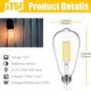 DAYBETTER 6 Pack Vintage LED Edison Bulbs, E26 Led Bulb 60W Equivalent, Dimmable Led Light Bulbs, High Brightness 800 LM Warm White 2700K, ST58 Antique Filament Bulbs, Clear Glass Style for Home