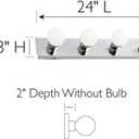 Design House 500892 4-Light Vanity Strip Light Contemporary Dimmable for Bathroom, Bedroom, Makeup Vanity, Polished Chrome