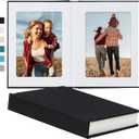 Pssoss Photo Album 5x7 with Writing Space Linen Cover 5x7 Photo Album Book Holds 20 Photos Ideal for Wedding Theme-Album and Baby Photo Albums (Black,20 Pockets)