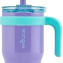 REDUCE 14 oz Coldee Tumbler with Handle for Kids - 2 Pack, Leakproof Insulated Stainless Steel Mug with Lid, Keeps Drinks Cold up to 18 Hrs, Purple
