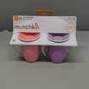 Munchkin Sippy Cup for 6 Month Old and Up, Spill Proof Miracle 360 Toddler Cups with Transition Handles, 7 Ounce, 2 Pack, Pink/Purple