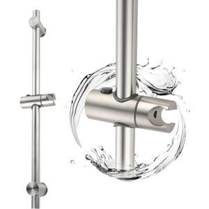 24 Inch Shower Slide Bar, Adjustable Shower Bar For Handheld Shower Wall Mount, Brushed Nickel Stainless Shower Head Slide Bar