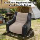 Large Inflatable Leisure Chair, Inflatable Sofa Chair for Outdoor and Indoor Use (Black+Grey, Single Chair)