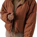 Dokotoo Womens Winter Quilted Jackets Long Sleeve Full Zip Puffer Jacket Coats with Pockets (XX-Large, Orange)
