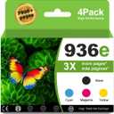 936e 936xl Ink Combo Pack Compatible for HP936 XL 936 e Ink Cartridges for OfficeJet Pro 9110b 9120e 9125e 9128e 9130b 9135e; Wide Format 9730e; OfficeJet 9122e Printers (936XL BK+C+M+Y 4-Pack)