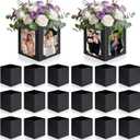 20 Pieces Picture Centerpieces for Table Graduation Box Table Centerpieces 6/7 Inch Photo Display Box for Congrats Grad Wedding Graduation Birthday Party Decoration (Black)