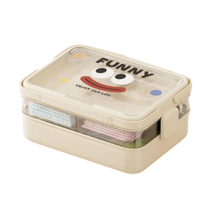 Plastic Storage Organizer for Kids Child Toy Stackable Containers with Lids Bins 3 Layers Adjustable Compartments Building Blocks Chest Case (Cream, Medium 3 Tiers)