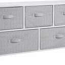 Amazon Basics Extra Wide Fabric 5-Drawer Storage Organizer Unit for Closet, White