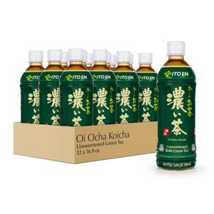 Ito En Oi Ocha Unsweetened Bold Green Tea, 16.9 Fluid Ounce (Pack of 12), Unsweetened, Low Calorie BB 6/30/26