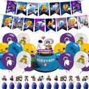 Walle Science Fiction Party Supplies with Happy Birthday Banner, Cupcake Cake Toppers, Balloons for Fans Birthday Party Baby Shower Decorations