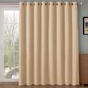 Rose Home Fashion Blackout Sliding Door Curtains, Room Darkening Thermal Insulated Curtains for Living Room Bedroom, Sliding Glass Door Drapes, 1 Panel, W100 x L108, Biscotti Beige