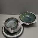 vancasso Starry Plates and Bowls Sets for 6, 24 Pieces Dinnerware Sets, Green Reactive Glaze Dishes Sets for Kitchen, Scratch Resistant Stoneware Dishes Set, Dishwasher and Microwave Safe