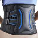 FEATOL Lower Back Brace with 5 Reinforced Stays for Women and Men, Adjustable Snug-Fit Lumbar Support Belt for Work, Size L, Waist 34.3-38inches