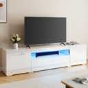 YITAHOME TV Stands for Living Room, 75 inch TV Stand, Entertainment Center with Storage, Modern Television Stands, Led TV Stand, High Glossy Gaming Media Stand, White