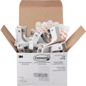 Command Mop and Broom Holder Wall Mount, 6 Grippers with 16 Command Strips, Organize Damage-Free