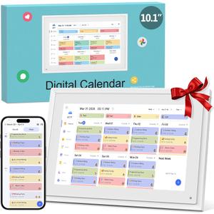 Digital Calendar, 10.1 Inch Smart Digital Wall Planners for Family Schedules, Touchscreen Interactive Chore Chart Display, Smart Family Organizer, Meal Planner, Best Gifts for Women Men