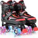 NEMONE Mermaid Adjustable Light up Roller Skates for Girls, Purple Blue Skates for Toddlers, Beginner Kids Butterfly Roller Skates Indoor Outdoor Small