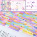 2 x Bible Tabs with Unique Stickers, Gold Foil Laminated Bible Tabs, Bible Tabs for Women, Christian Gifts, Large Print Bible Tabs, Bible Book Index Tabs Labels, Bible Study Supplies (Rainbow)