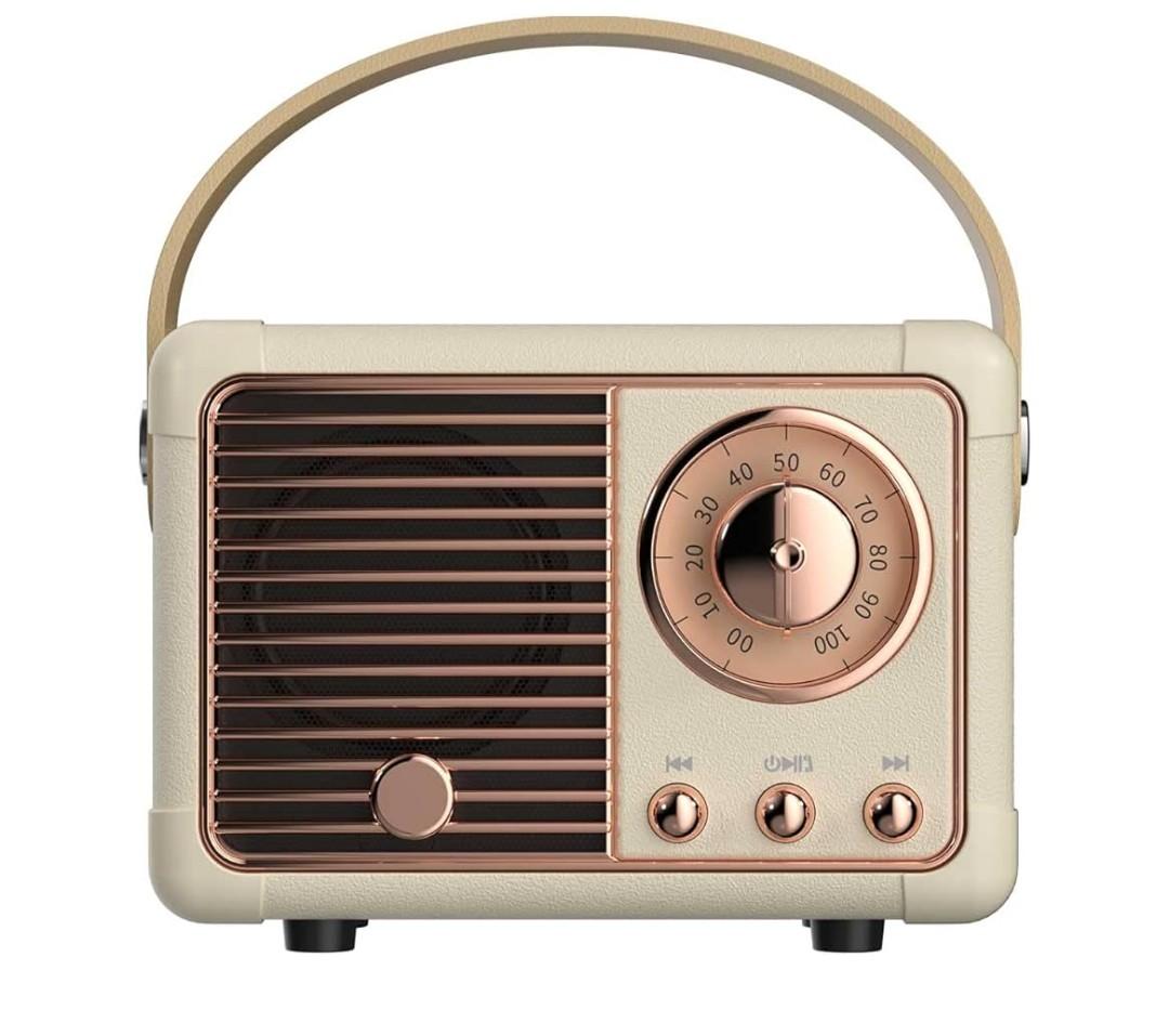 Dosmix Retro Bluetooth Speaker, Vintage Decor, Portable Wireless Bluetooth Speaker, Cute Old Fashion Style for Kitchen Desk Bedroom Office Outdoor Accessories for iPhone Android