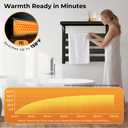 Electric Heated Towel Rack with Removable Top Shelf, Wall Mounted Bathroom Towel Warmer & Drying Rack, 158F Fast Heating with Touch Screen Timer, Home Spa Towel Holder, Matte Black / Cream White
