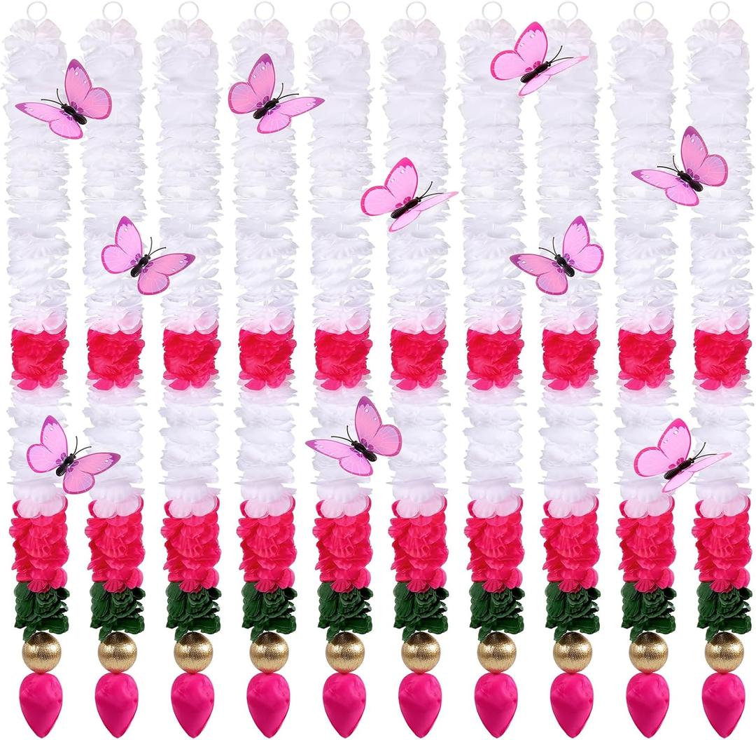 10 Pcs Diwali Decorations Artificial Jasmine Garland Toran Bandhanwar with Lotus Buds Traditional Indian Hanging Decor for Puja Pooja Diwali Wedding Housewarming (30 Inch)