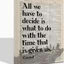 LOTR Gifts, LOTR Poster, Gift for LOTR Decor, All We Have to Decide is What to Do With The Time That is Given Us - Gandalf, LOTR Merch, LOTR Birthday Decor, Lord of the Rings Poster 16x20 inch