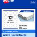 Avery Printable Round Cards, Sure Feed Technology, 2" Diameter, Matte White Cardstock, Print-to-the-Edge, Laser/Inkjet Cards, 300 Total