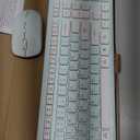 Wireless Keyboard and Mouse Combo, Full-Sized Wireless Keyboard and Adjustable DPI Mouse, 2.4GHz USB Receiver, Keyboard and Mouse for PC, Windows, Desktop, Laptop (Mint Green and White)