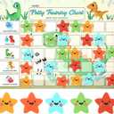 Potty Training Chart for Toddlers with 40 Large Reusable Magnetic Star Stickers, Interactive Reward Chart for Toilet Training (Dinosaur)